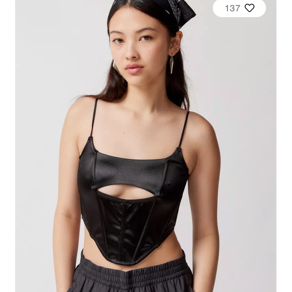 Urban Outfitters Black Corset Top | Out From Under Spitfire Sweettalk Corset
